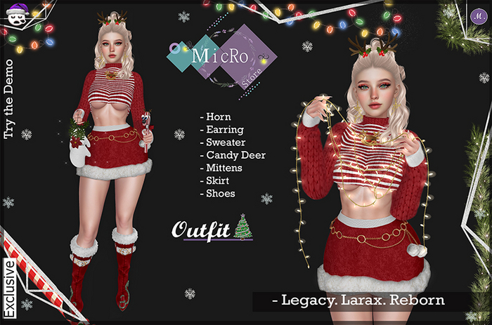 - MicRo - Outfit Happy Deer Red