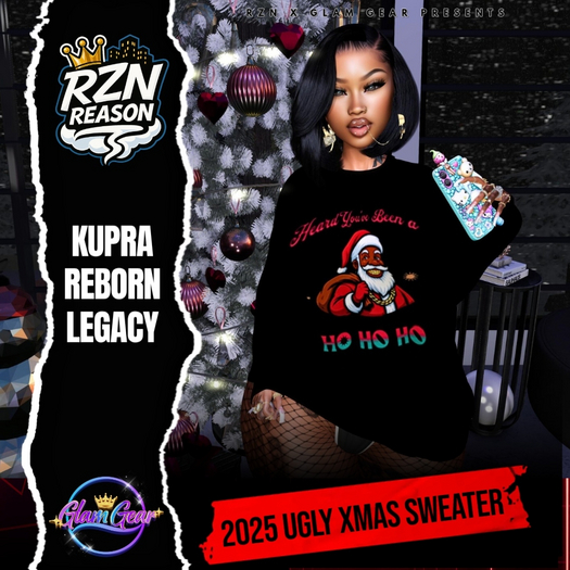 [RZNXGLAM] ~SANTA1~BLK ~ 2025 UGLY XMAS SWEATER UNPACKER