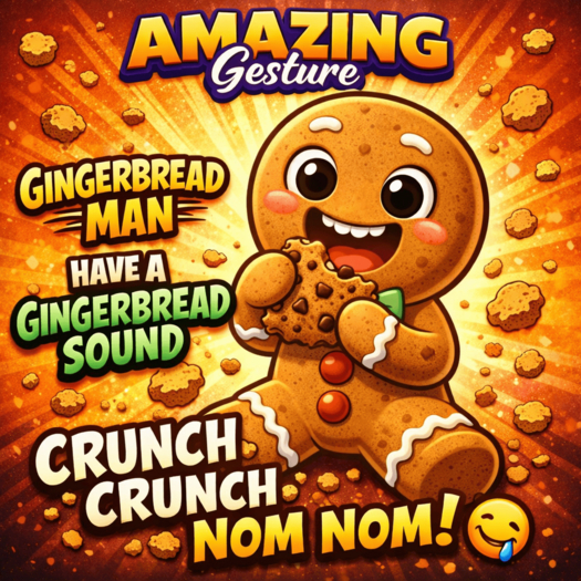 Gingerbread Man Crunch Gesture – Funny Gingerbread Sound for Second Life