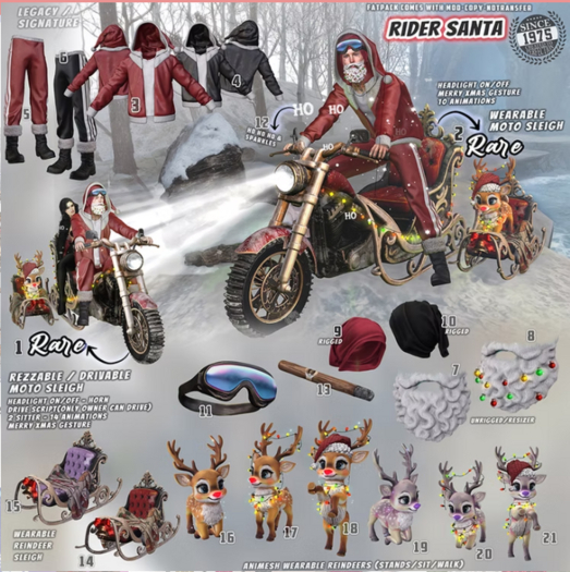 14.[Since1975] Rider Santa / Reindeer Sleigh - Toffee  (AddMe)