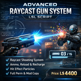 Advanced Raycast Gun System LSL Script | Ammo, Reload, Hit Effects, Sounds | Full Perm + User Guide