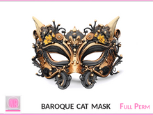 Baroque CAT MASK Elegant Venetian Avatar Accessory FULL PERM