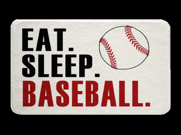 *6KW* FULL PERM Baseball Welcome Mat Texture
