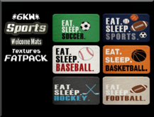 *6KW* FULL PERM Sports Welcome Mat Textures FATPACK