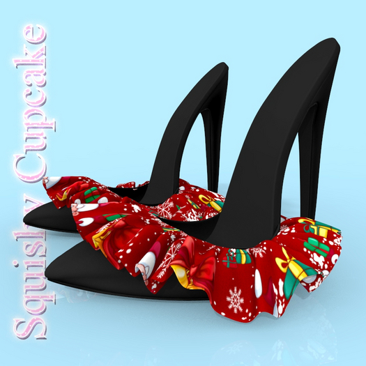 Christmas Santa Ruffle HEELS LARAX