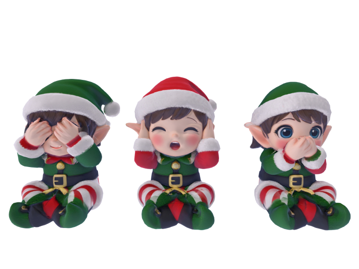 Christmas Hear Speak See Elves FULL PERM