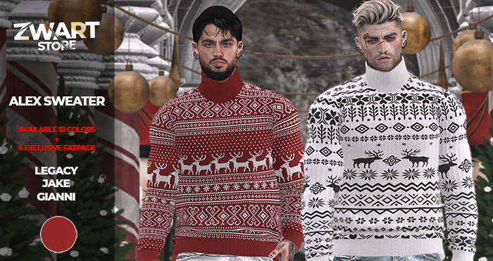Zwart - Alex Sweater - Red
