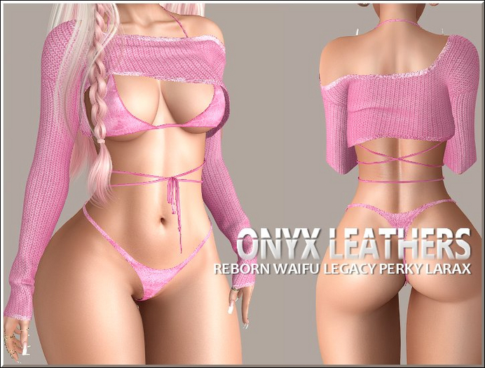 Pink Ribbed Pullover with Matching Bikini