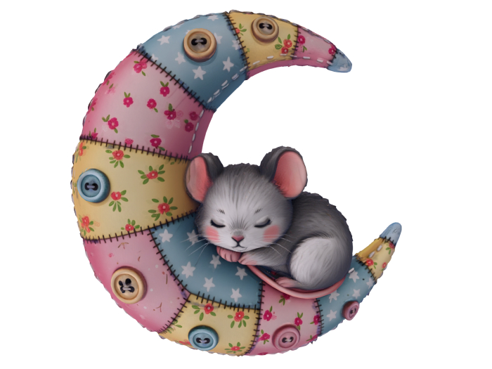 HB: Sleeping Baby Mouse Moon FuLL PERM