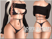 Brown Ribbed Pullover with Matching Bikini