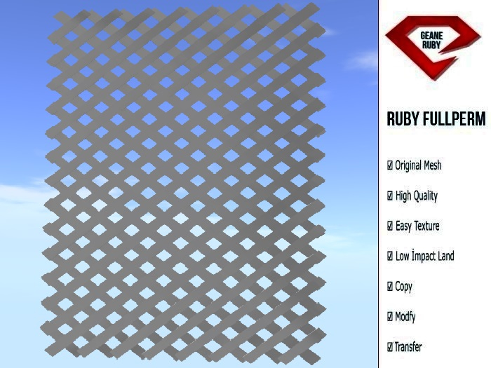 347 [Ruby Full Perm] Mesh Lattice 1LI