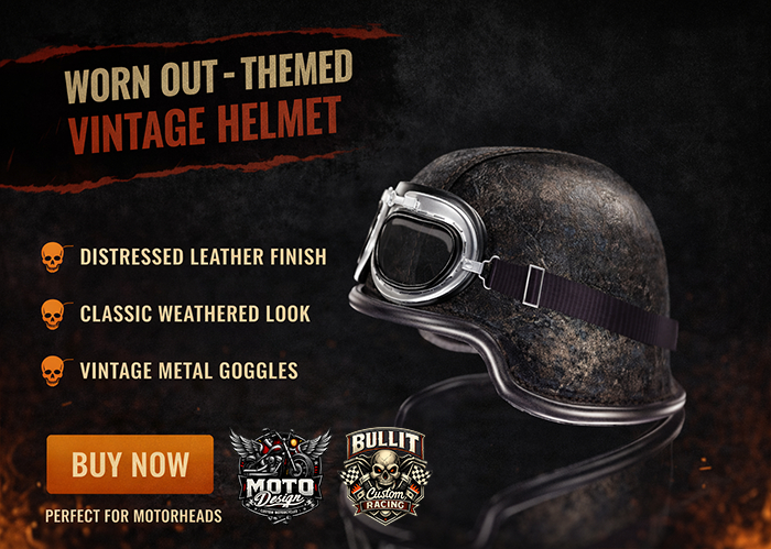 MotoDesign - Motorcycle Helmet - Black Leather