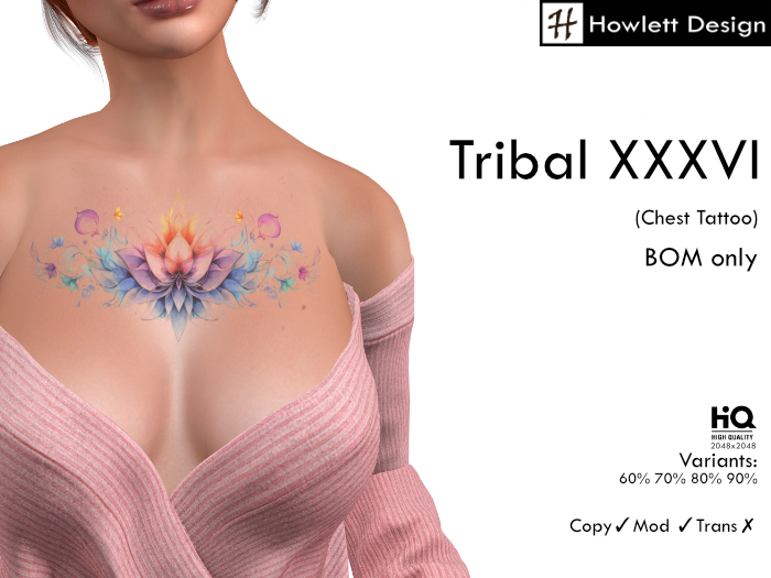 [HDesign] Tribal XXXVI (Chest Tattoo)