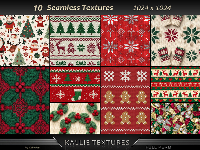 KJ Art Xmas Knitted Textures Seamless