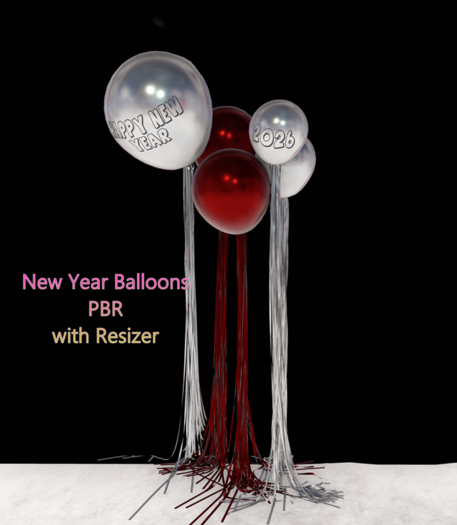 Balloons  Silver /Red  PBR