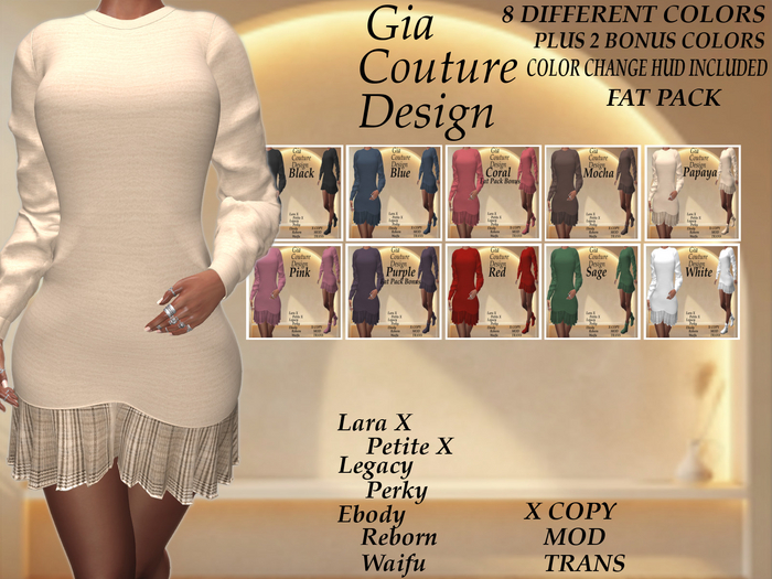 "GCD" Reece Sweater N Skirt Outfit FAT PACK