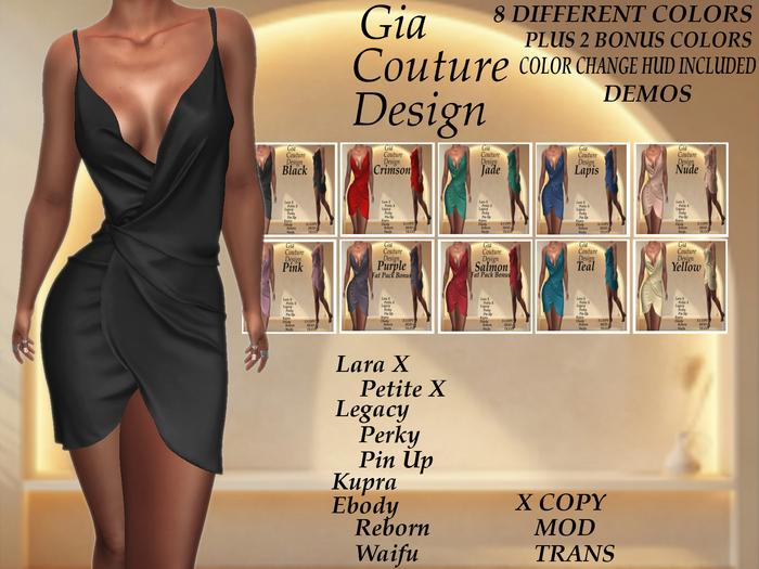 "GCD" Andrea Silk Wrap Dress DEMOS
