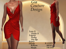 "GCD" Andrea Silk Wrap Dress Crimson