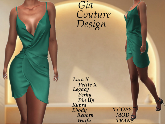 "GCD" Andrea Silk Wrap Dress Jade