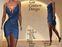 "GCD" Andrea Silk Wrap Dress Lapis
