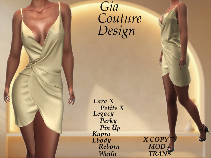 "GCD" Andrea Silk Wrap Dress Yellow