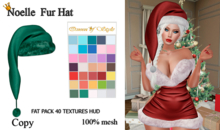 Noelle Fur Hat - Christmas Santa Cap - Fatpack (40 Colors) - Hat Only!!