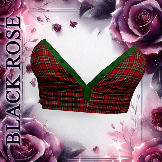 Christmas Plaid Buttons TOP LARAX