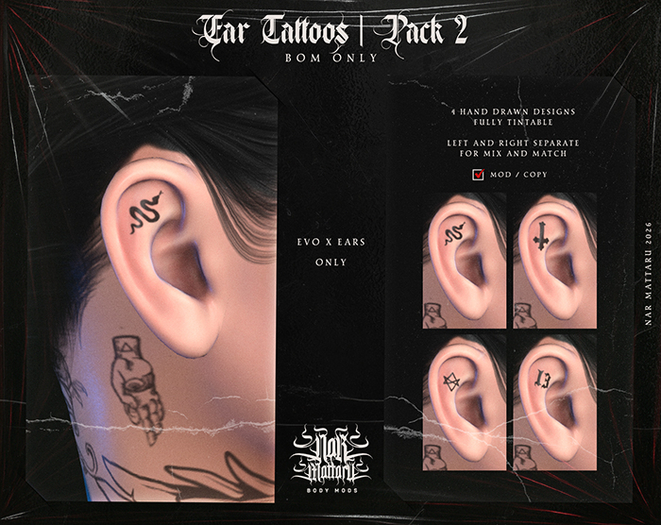 /NAR/ Ear Tattoos Pack #2 /EVO X