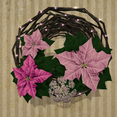 Pink Poinsettia Flower Wreath 3LI each