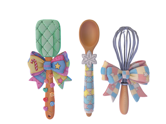 HB: Set of 3 Spatula, Wooden Spoon, Whisk FuLL PERM