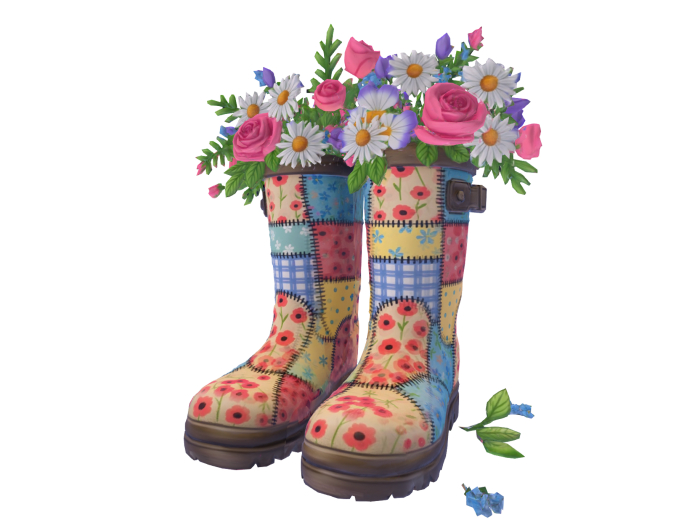 HB: Patchwork Floral Rainboots FuLL PERM