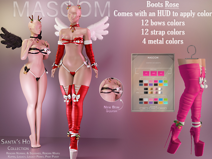[[ Masoom ]] Santas Ho Boots - Rose