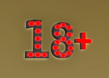 [Px] "18+" Illuminated Light Bulbs Sign