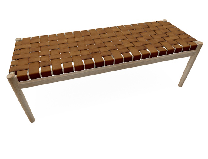 PLAAKA WovenLeatherBench Camel