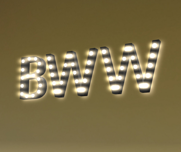 [Px] "BWW" Illuminated Light Bulbs Sign
