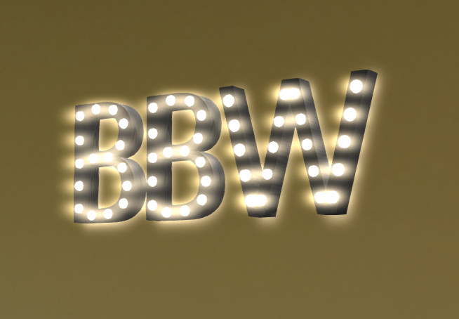 [Px] "BBW" Illuminated Light Bulbs Sign
