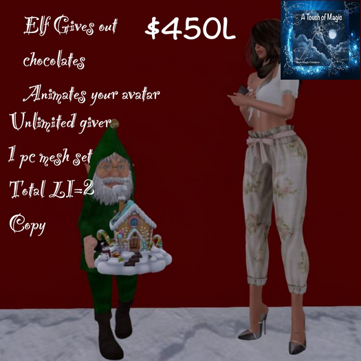 Elf gives out chocolate-box LI=2