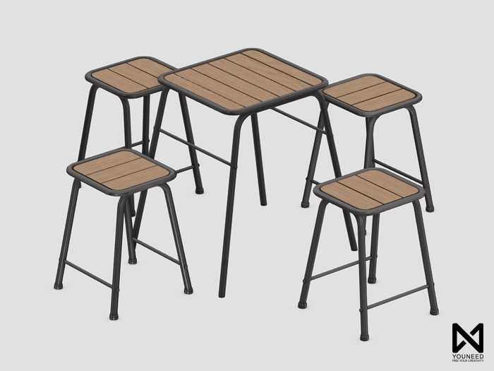 Youneed - Bench and table set Rasi