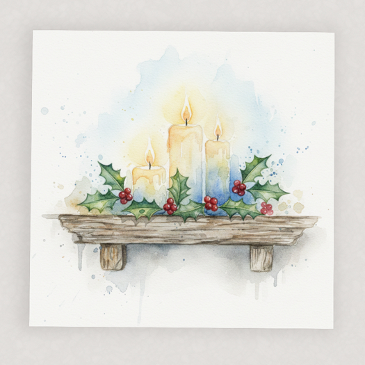 WwL Silent Night Candles Unframed