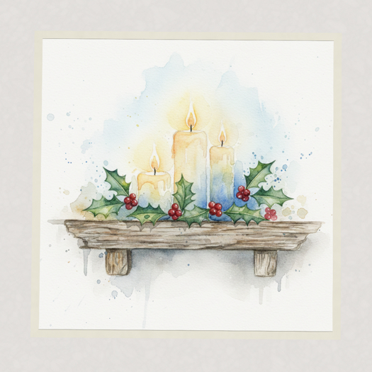 WwL Silent Night Candles Paintable Frame
