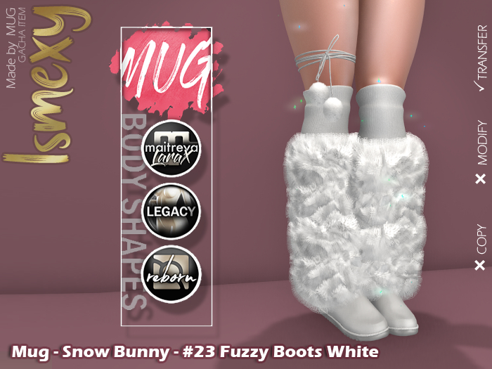 Mug - Snow Bunny - #23 Fuzzy Boots White