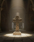 Ancient Templar Cross Monument PBR - Highly Detailed (Li)
