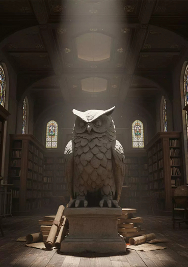 Owl Sentinel Statue PBR - Highly Detailed (Li)