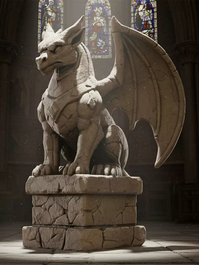 Stone Guardian Gargoyle PBR - Highly Detailed (Li)