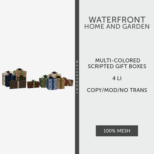 ♥ Waterfront Multi-Colored Gift Boxes Scripted ♥