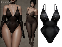 SOJOUR - Dafne sheer bodysuit - black