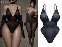 SOJOUR - Dafne sheer bodysuit - crow