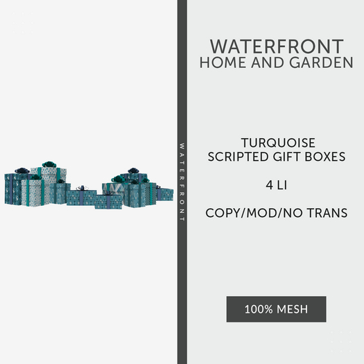 ♥ Waterfront Turquoise Gift Boxes Scripted ♥