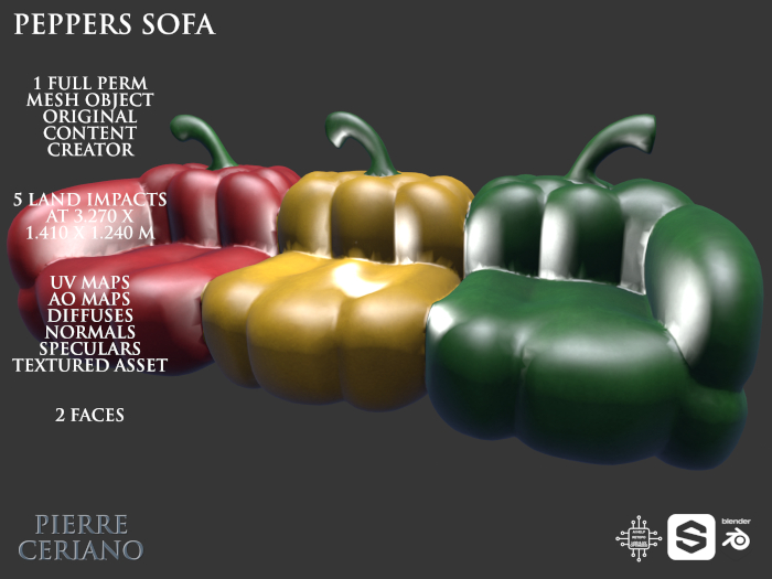 Peppers sofa - 5 LI - FULL PERM mesh