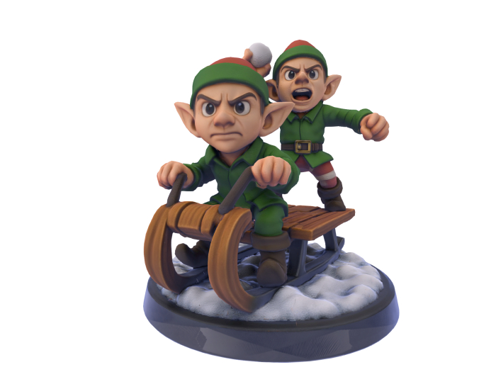 Naughty Christmas Elves Sledding FULL PERM